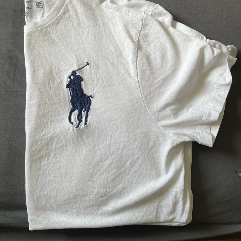Polo by Ralph Lauren White and Blue Short Sleeve Tees